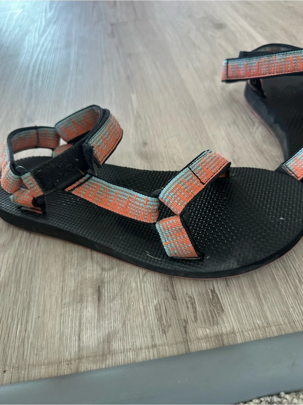 Teva Sporty Strappy Sandals with Coral & Aqua Webbing